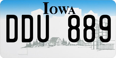 IA license plate DDU889