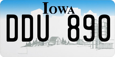 IA license plate DDU890