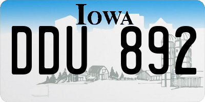 IA license plate DDU892
