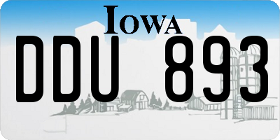 IA license plate DDU893