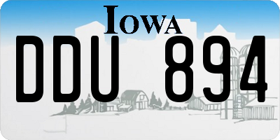 IA license plate DDU894