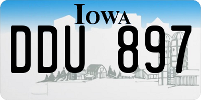 IA license plate DDU897