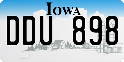 IA license plate DDU898