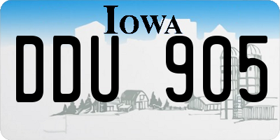 IA license plate DDU905