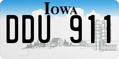 IA license plate DDU911