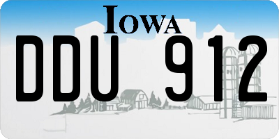 IA license plate DDU912