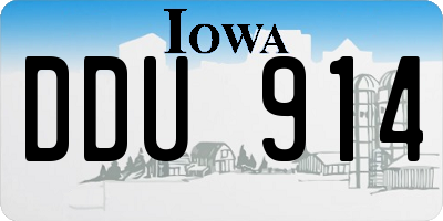 IA license plate DDU914