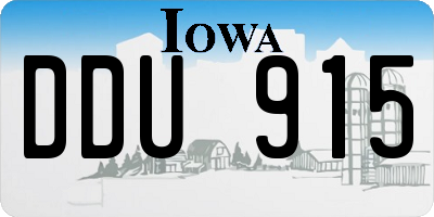 IA license plate DDU915