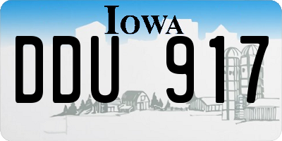 IA license plate DDU917