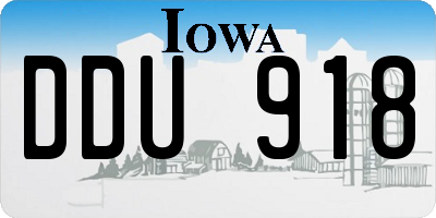 IA license plate DDU918