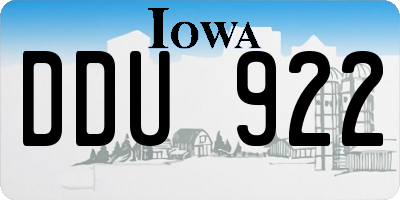 IA license plate DDU922