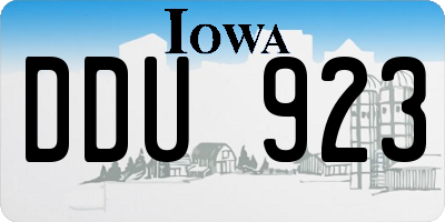 IA license plate DDU923