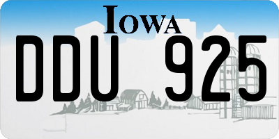 IA license plate DDU925