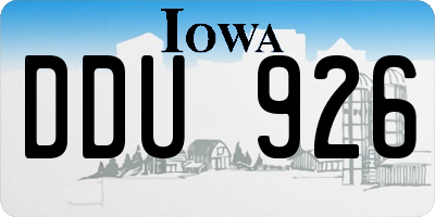 IA license plate DDU926