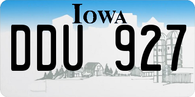 IA license plate DDU927