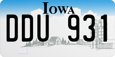 IA license plate DDU931
