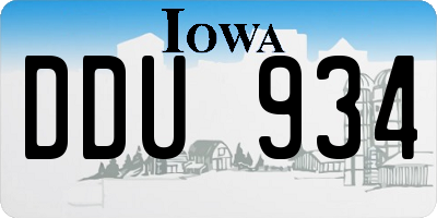 IA license plate DDU934