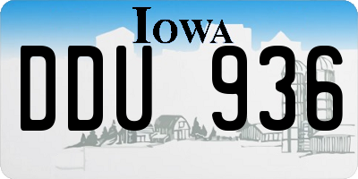 IA license plate DDU936