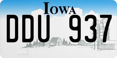 IA license plate DDU937