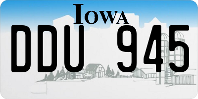 IA license plate DDU945