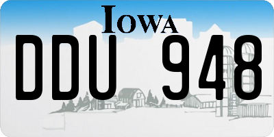 IA license plate DDU948