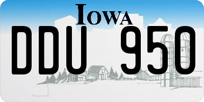 IA license plate DDU950