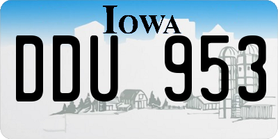IA license plate DDU953