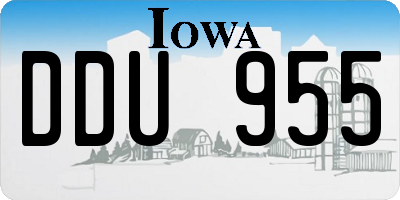 IA license plate DDU955