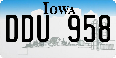 IA license plate DDU958