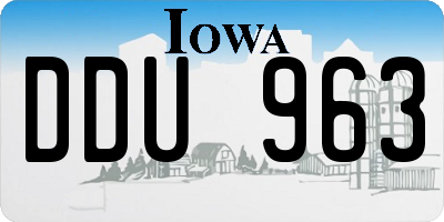 IA license plate DDU963