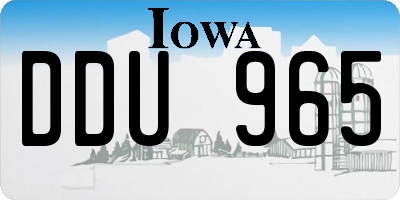 IA license plate DDU965