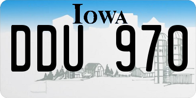 IA license plate DDU970