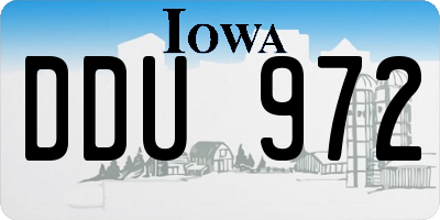 IA license plate DDU972