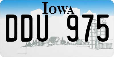 IA license plate DDU975