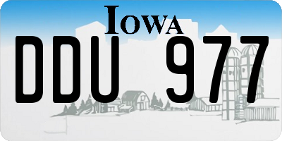 IA license plate DDU977