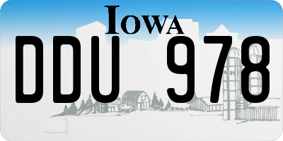 IA license plate DDU978