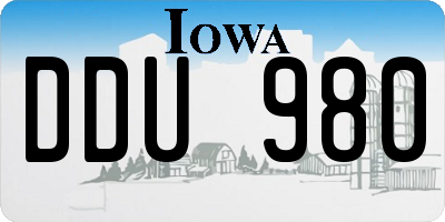 IA license plate DDU980