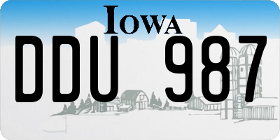 IA license plate DDU987