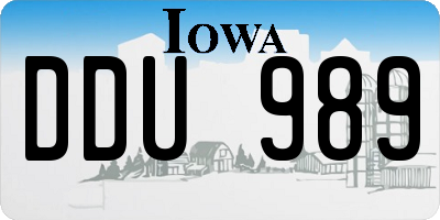 IA license plate DDU989