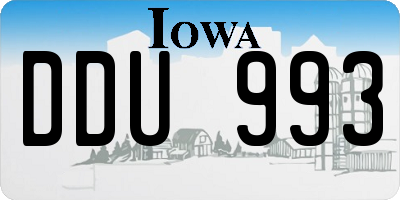 IA license plate DDU993