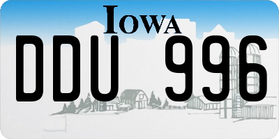 IA license plate DDU996
