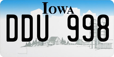 IA license plate DDU998
