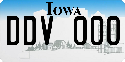 IA license plate DDV000