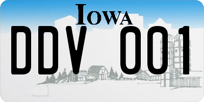 IA license plate DDV001