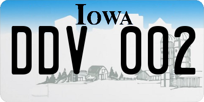 IA license plate DDV002