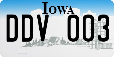 IA license plate DDV003