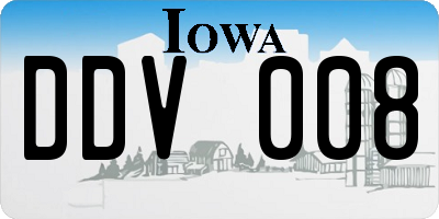IA license plate DDV008