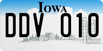 IA license plate DDV010