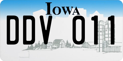 IA license plate DDV011