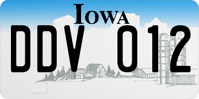 IA license plate DDV012